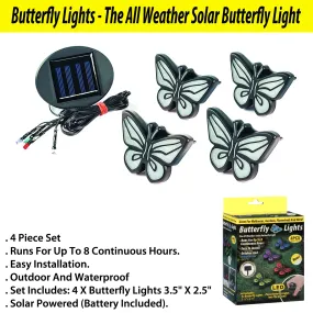 Butterfly Lights - All Weather Solar Butterfly Light - 4 Piece Set