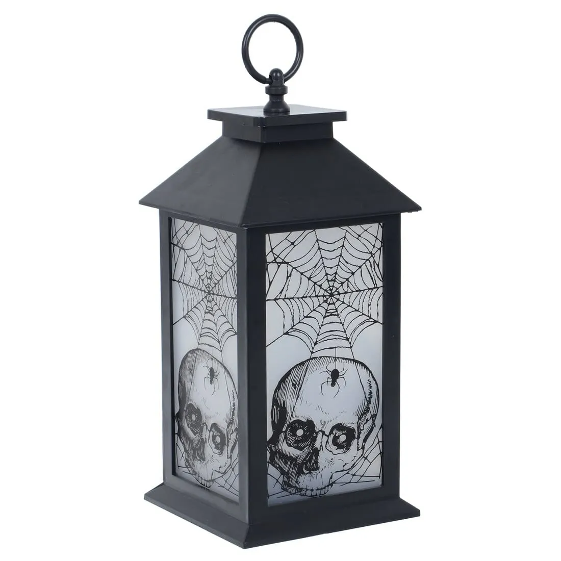 Cackle & Co Black Halloween Design Lantern With Lights