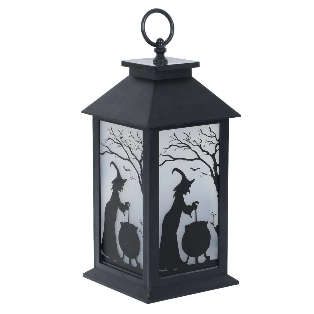 Cackle & Co Black Halloween Design Lantern With Lights