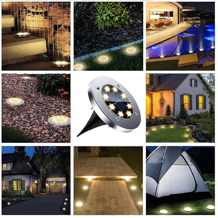 Color Changing Waterproof LED Solar Garden Lights, 8 Pcs