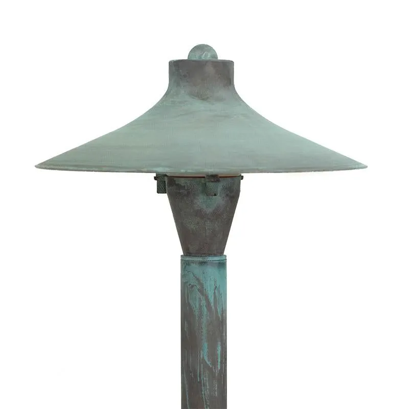 CopperMoon CM.720-20CG 12V Copper 8" Commercial Grade Path Light Top, 18" Copper Stem With Stake