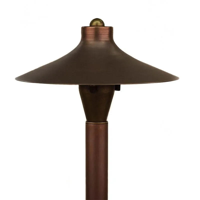 CopperMoon CM.720-20CG 12V Copper 8" Commercial Grade Path Light Top, 18" Copper Stem With Stake