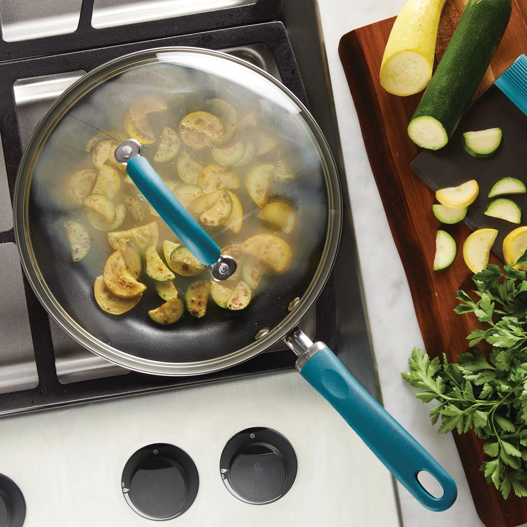 Create Delicious 10.25-Inch Hard Anodized Nonstick Induction Covered Deep Skillet