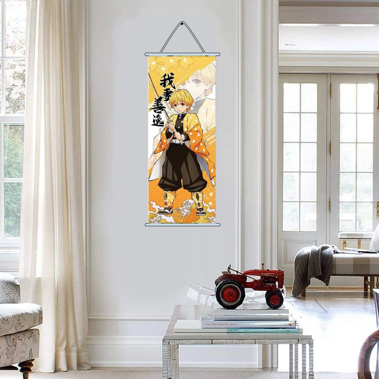 Demon Slayer Zenitsu Agatsuma Slaying Corps Anime Poster Wall Scroll | 70 x 25 Cms |