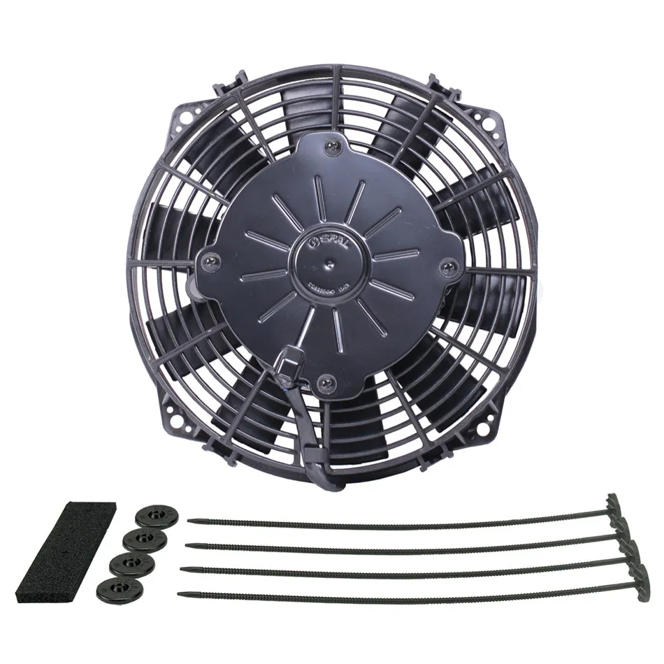 Derale Electric Fan - 8" Fan - Puller - 366 CFM - Straight Blade - 8 x 8-1/4" - 2" Thick - Plastic