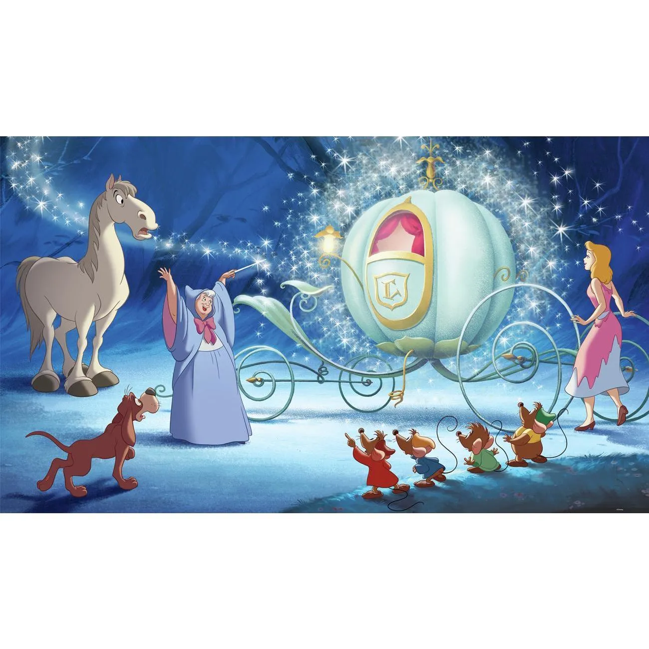 Disney Princess Cinderella Carriage XL Spray and Stick Wallpaper Mural