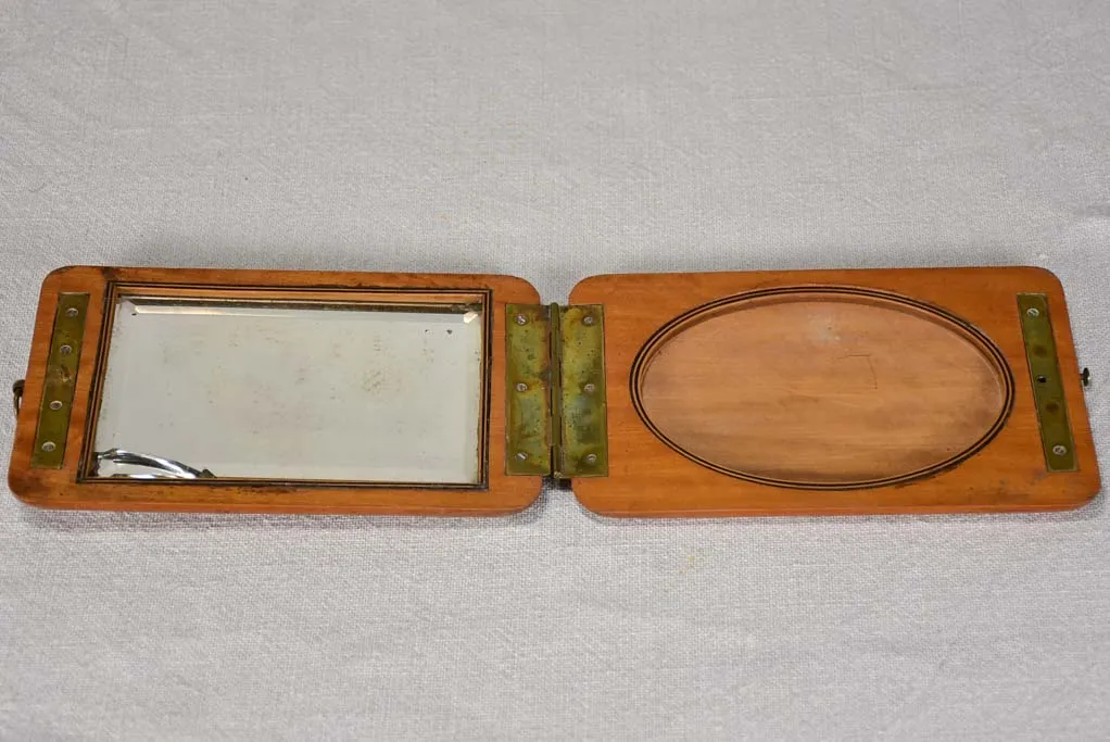 Early 19th century officer's foldaway mirror