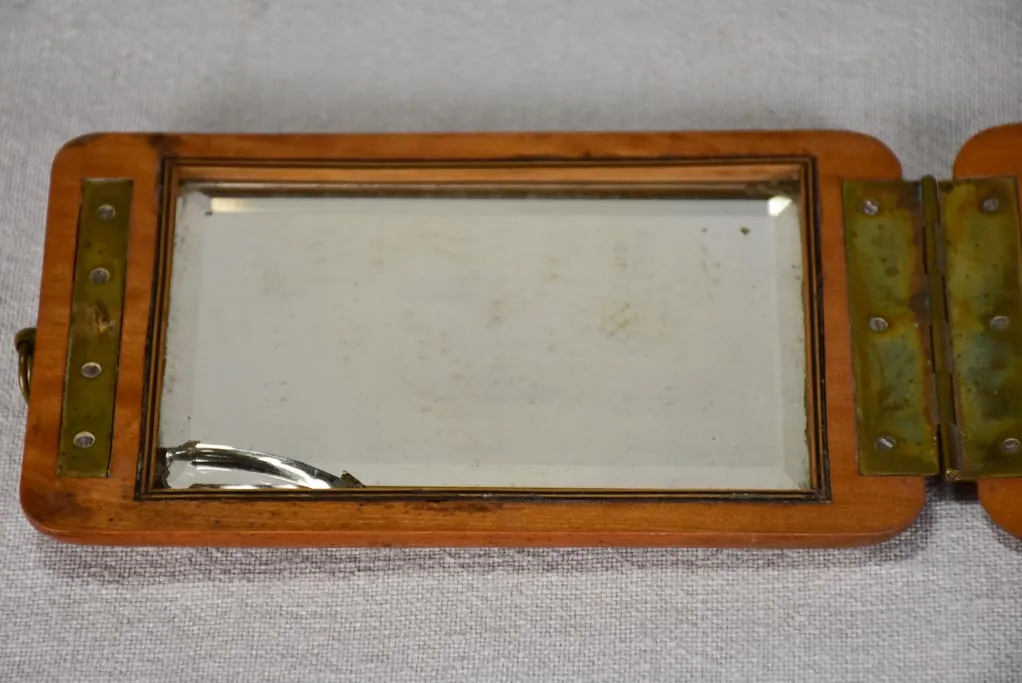 Early 19th century officer's foldaway mirror