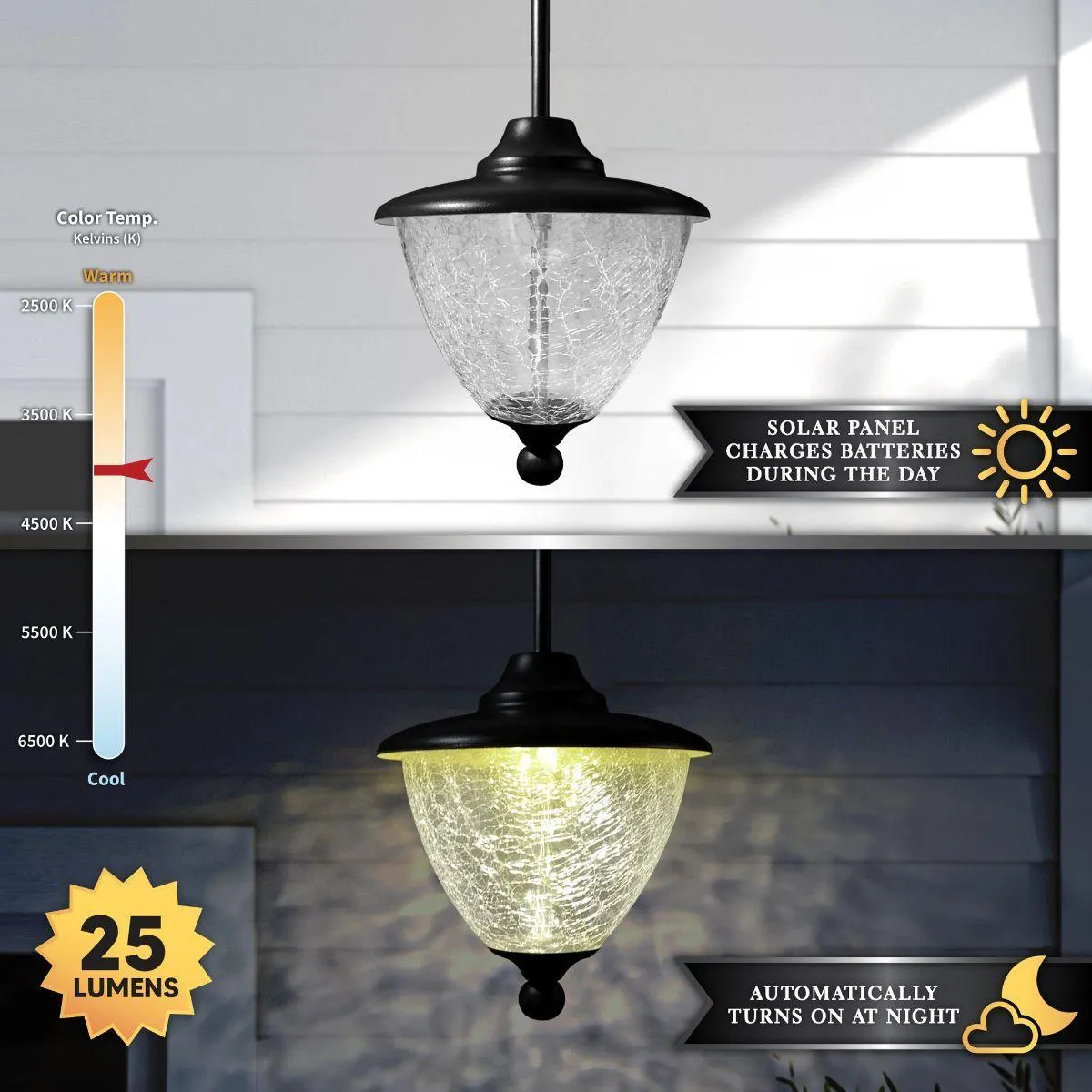 Eclipse Solar LED Outdoor Chandelier 4500K Black finish