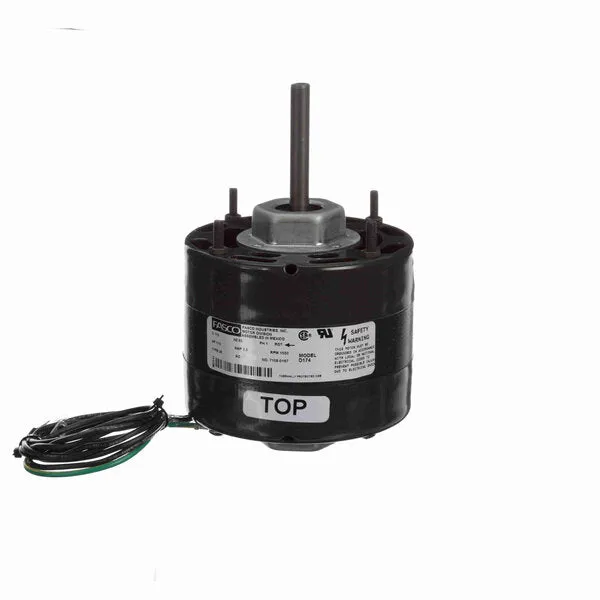 Fasco Direct Drive Motor, 1500 RPM, 1/10 HP, 115 V, 4.4" Diameter, Open Air Over