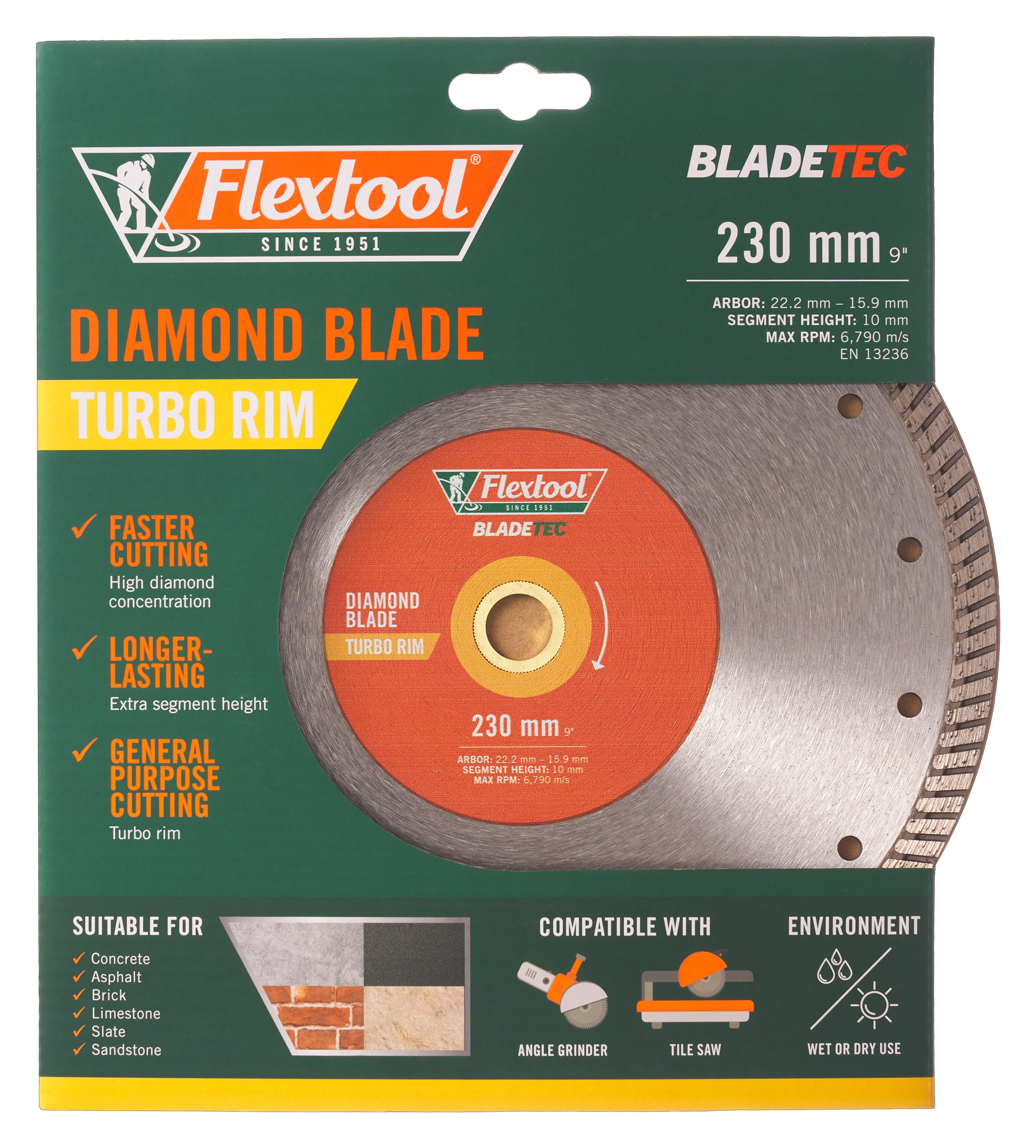 Flextool BladeTec Diamond Blade - Turbo 230 mm 9"'