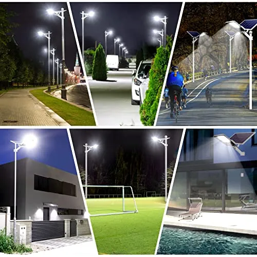 Florida Sky 2300Watt Solar Street Lights Outdoor Waterproof - 185000LM Led Solar Street Lights Outdoor Dusk to Dawn with Motion Sensor, Large Capacity Battery Pack of 2