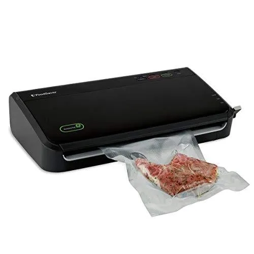 FoodSaver FM2100-000 Vacuum Sealer Machine System with Starter Bags & Rolls | Safety Certified, Black