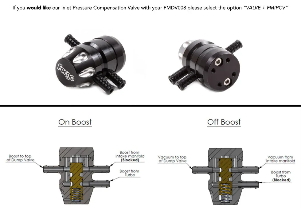 Forge Motorsport - Turbo Recirculation Valve with Adjustable Vacuum Port