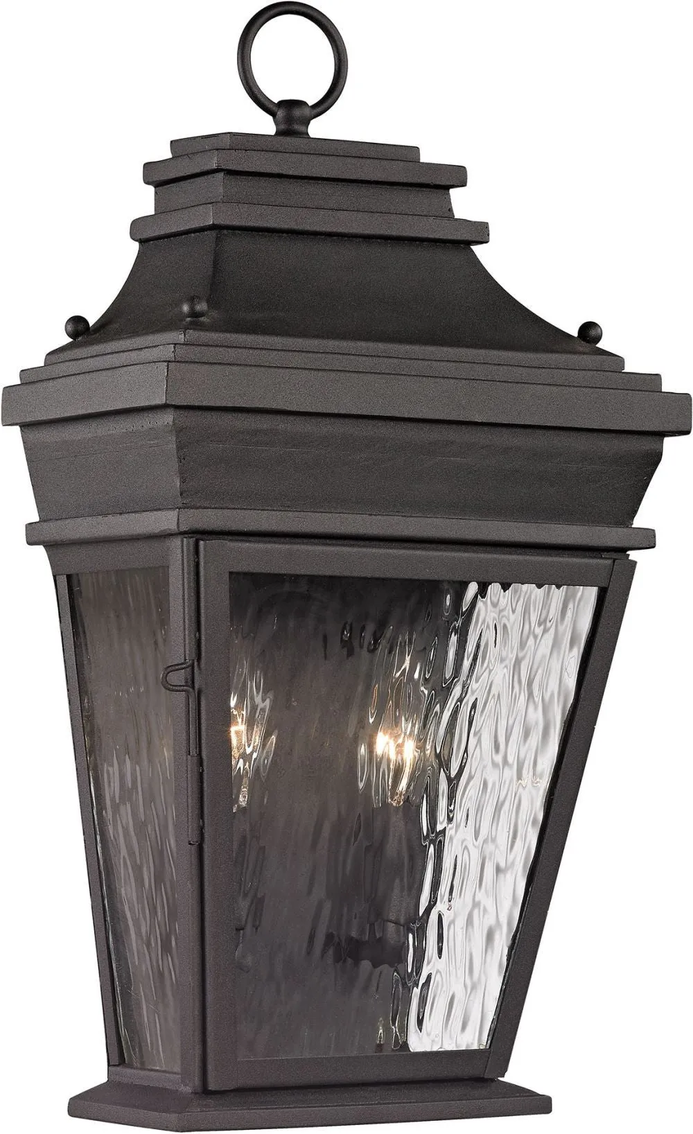 Forged Provincial 2 Light Outdoor Sconce In Charcoal