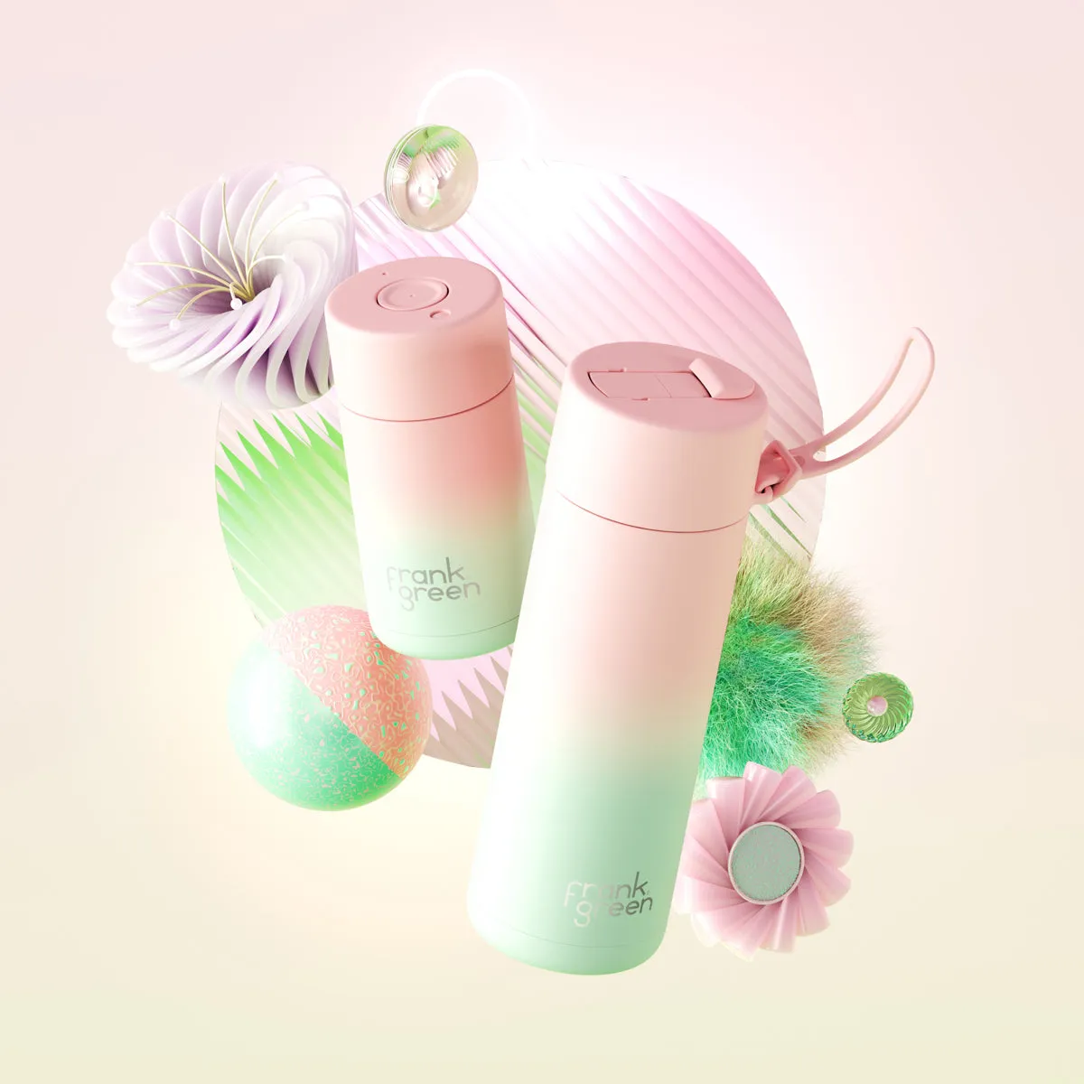 Frank Green Reusable Insulated Cup Gradient - Blushed & Mint Gelato