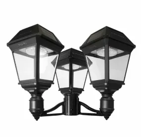 Gama Sonic Imperial III Commercial Solar Triple Post Light, 900 Lumens, CCT Selectable 2700K/6000K