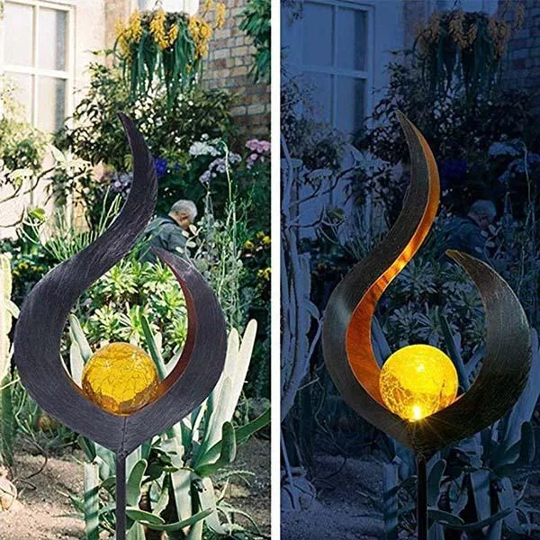 Garden Solar LED Crackle Waterproof Light