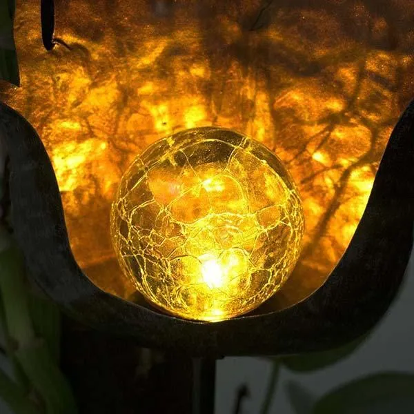 Garden Solar LED Crackle Waterproof Light