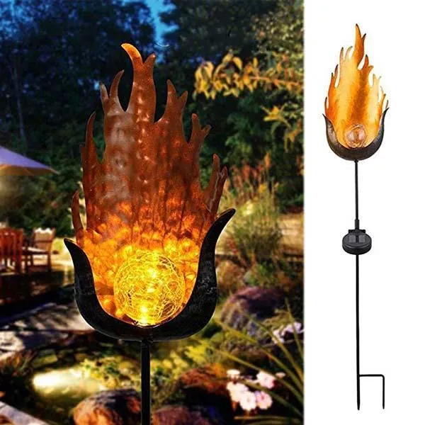 Garden Solar LED Crackle Waterproof Light