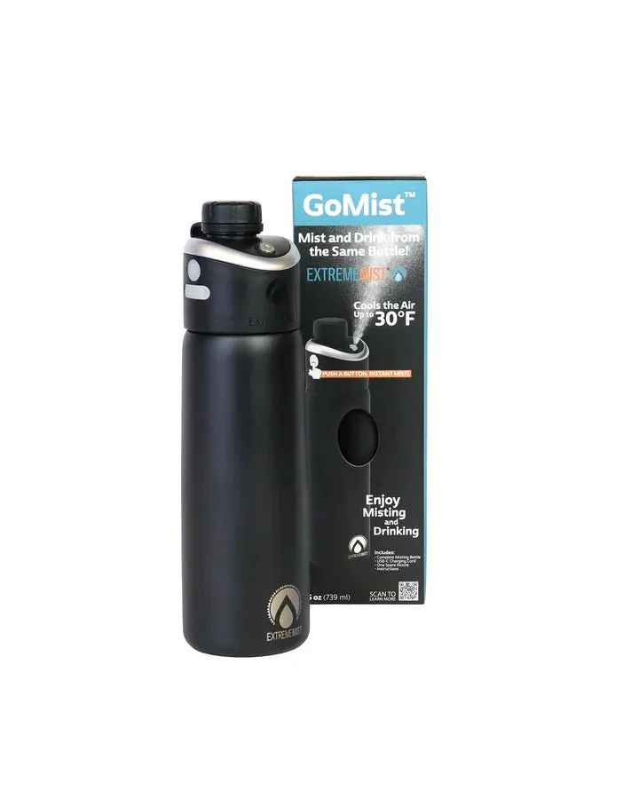 GoMist Misting and Drink Bottle - Black