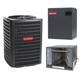 Goodman 2 Ton 15.2 SEER2 System: R32 Air Conditioner Condenser model GLXS4BA2410, Horizontal coil CHPTA2426C3, Modular Blower MBVB16CP1X00