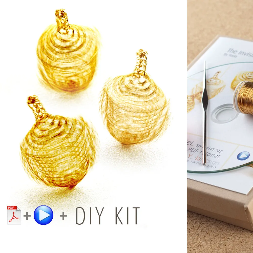 Hanukkah Holiday Gift , how to wire crochet a DREIDEL that spins