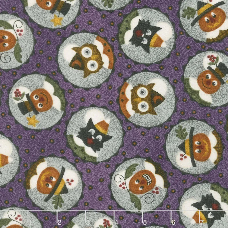 Happy Jacks & Friends - Happy Circles Purple Flannel Yardage