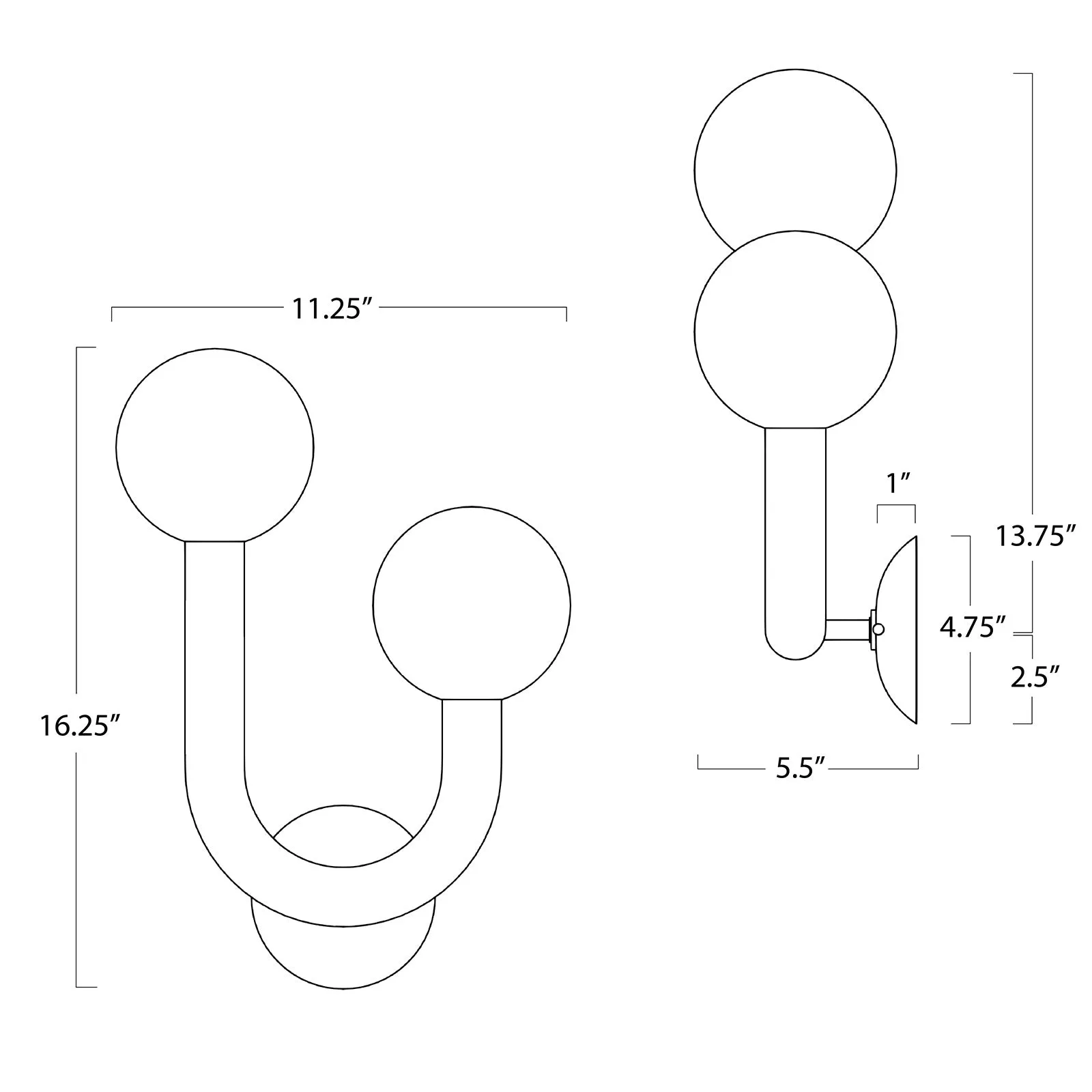 Happy Sconce Right Side (Natural Brass)