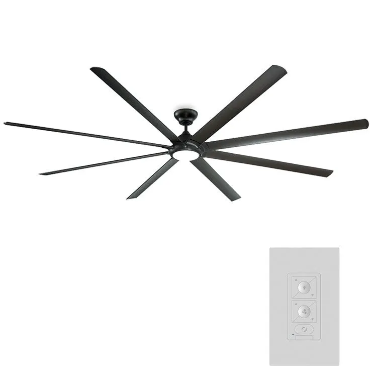 Hydra 120" Eight-Blade Indoor/Outdoor Smart Ceiling Fan with 2700K LED Light Kit and Wall Control