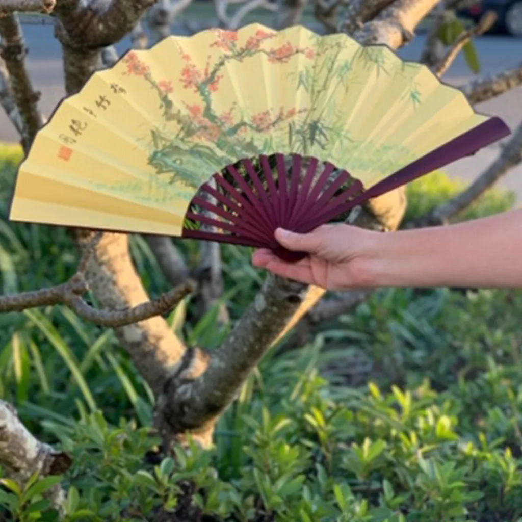 Large Luxury Silk Fan - Cherry Blossoms (33 x 60cm)