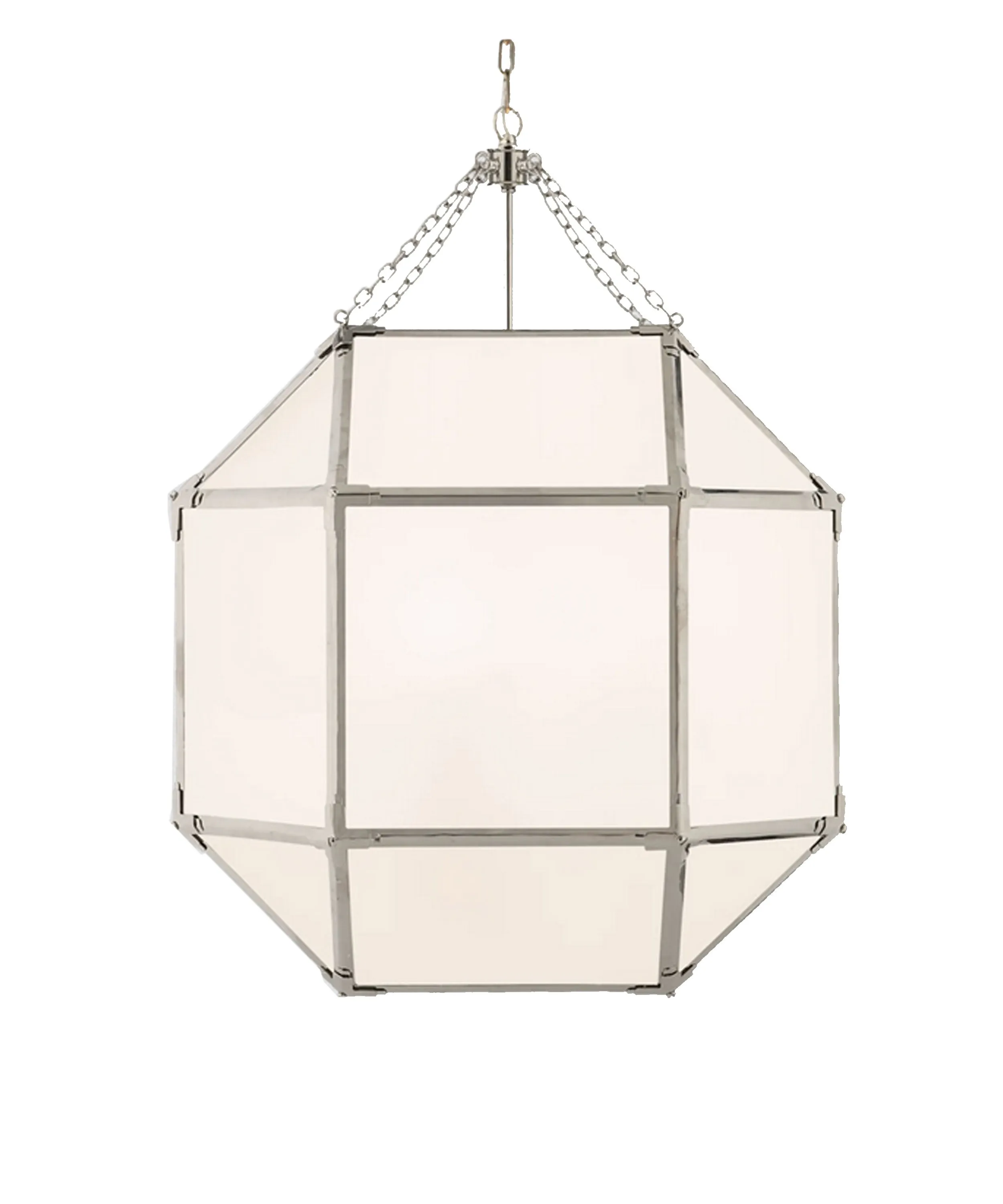 Large Morris Lantern, Polished Nickel