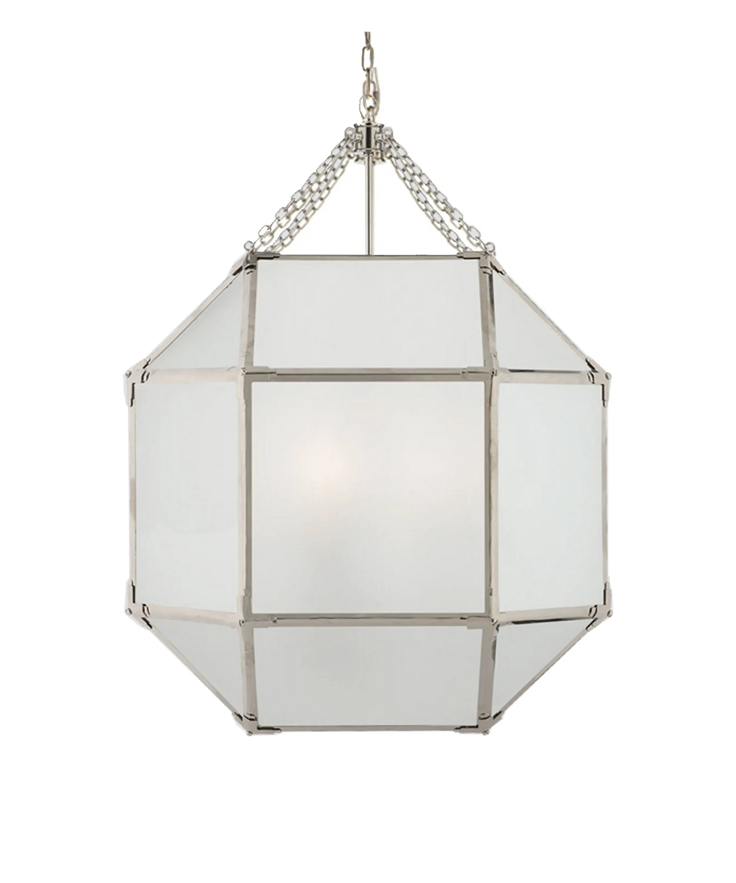 Large Morris Lantern, Polished Nickel