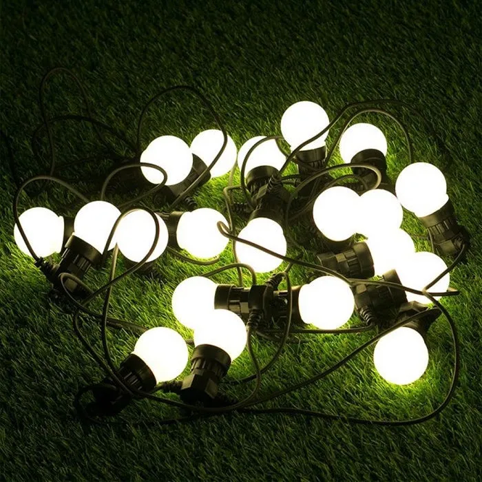 LED 20x Globe Lightbulb Festoon String - White