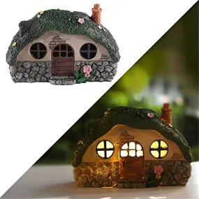 LED Solar Carriage/House Resin Garden Outdoor Ornament Light