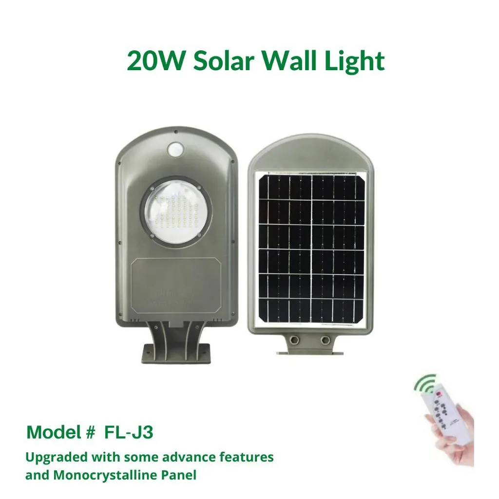 LED Solar wall mounted light with complete accessories 20w