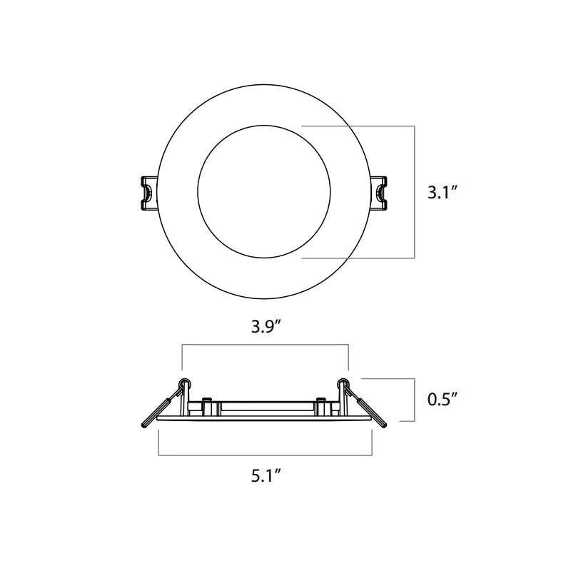 Lightolier FD4R7ESCT1W 4" 11W LED Round Flat Downlight, CCT Selectable