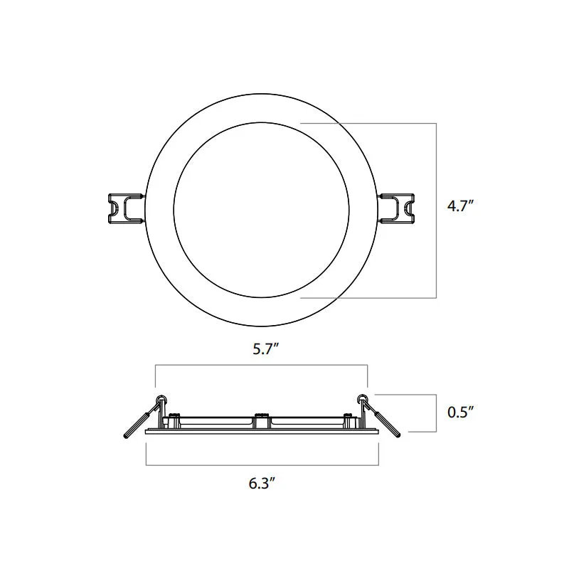 Lightolier FD5RSLMZ10SCTUW 5" LED Round Flat Downlight, Lumen & 5CCT Selectable, UNV