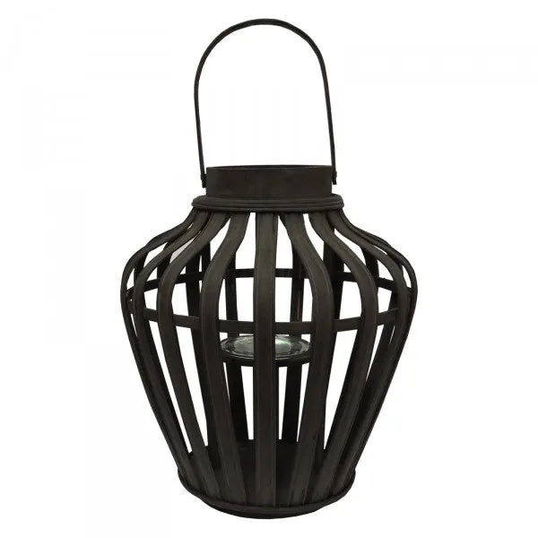 Maia Modern Bamboo Lantern With Hanging Handle