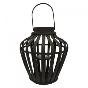 Maia Modern Bamboo Lantern With Hanging Handle