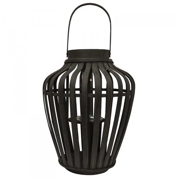 Maia Modern Bamboo Lantern With Hanging Handle