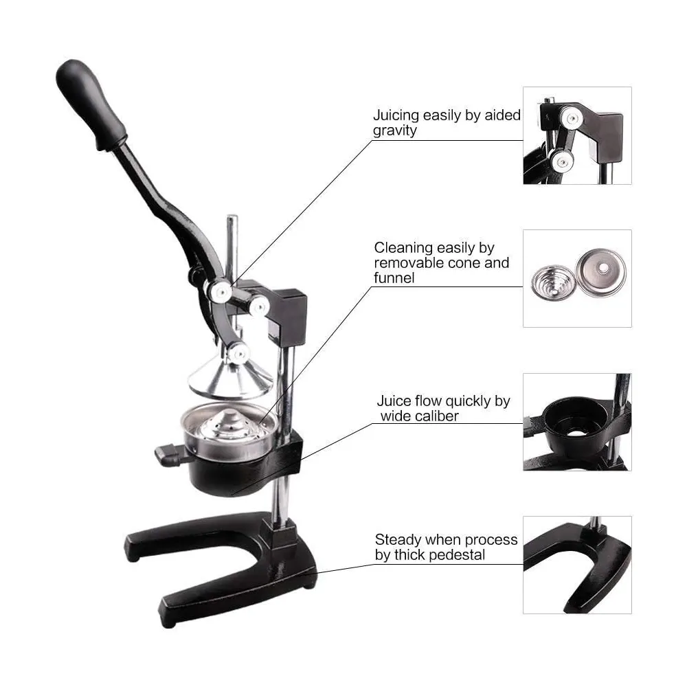 Manual Heavy Cast Iron Steel Base Citrus Juicer Press Ao-78266