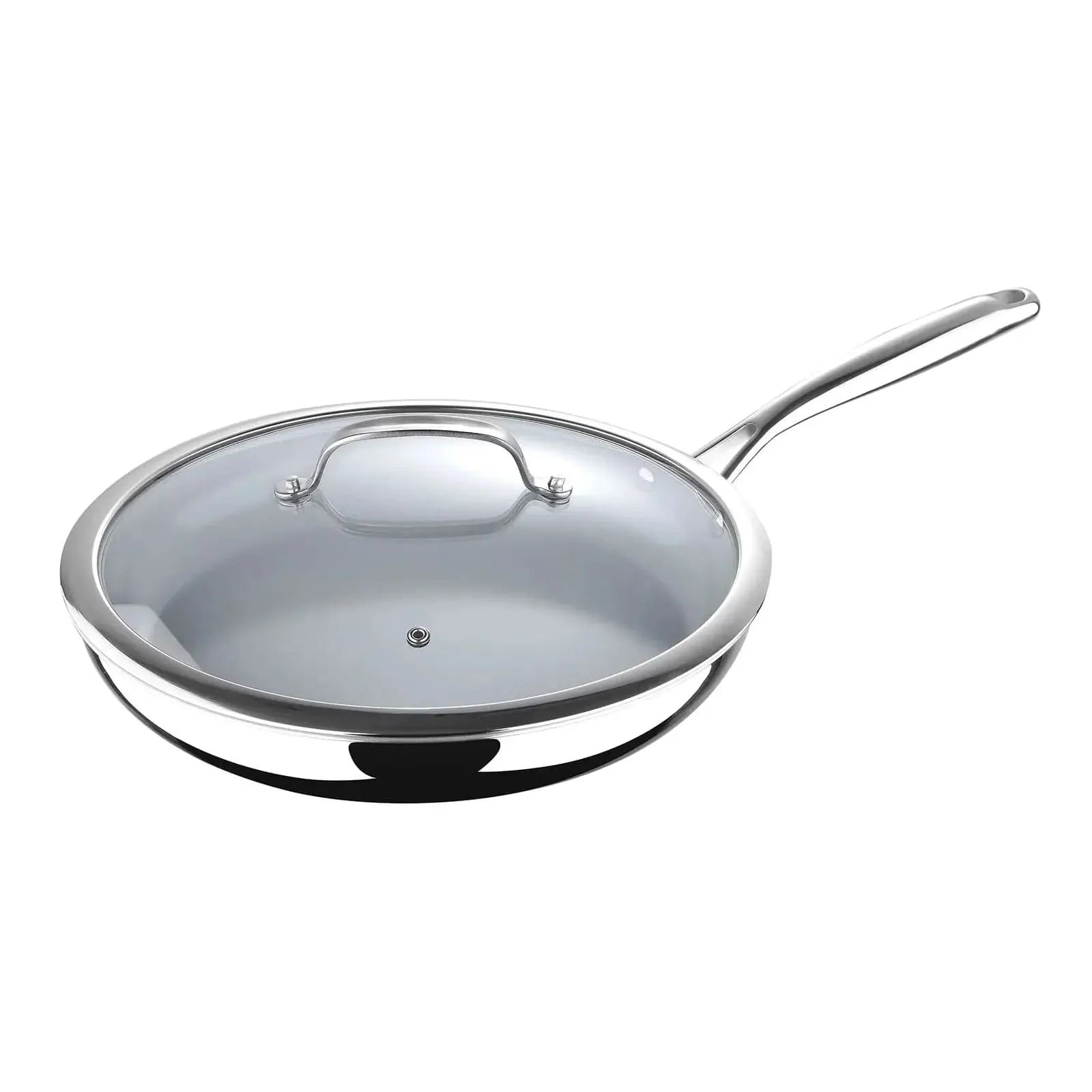 MasterPro Frying Pan With Glass Lid Ceramic Coated Non-Stick 30cm