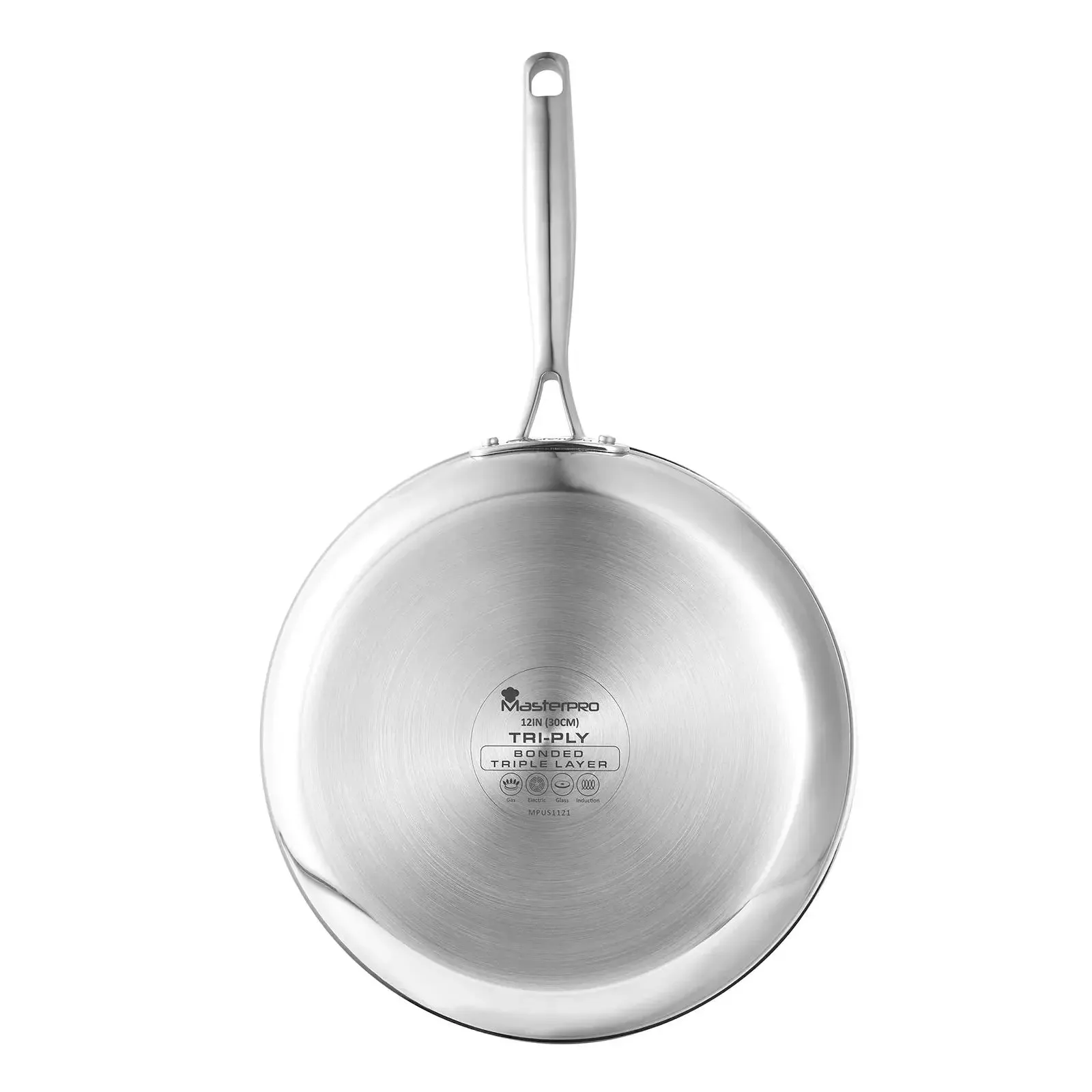 MasterPro Frying Pan With Glass Lid Ceramic Coated Non-Stick 30cm