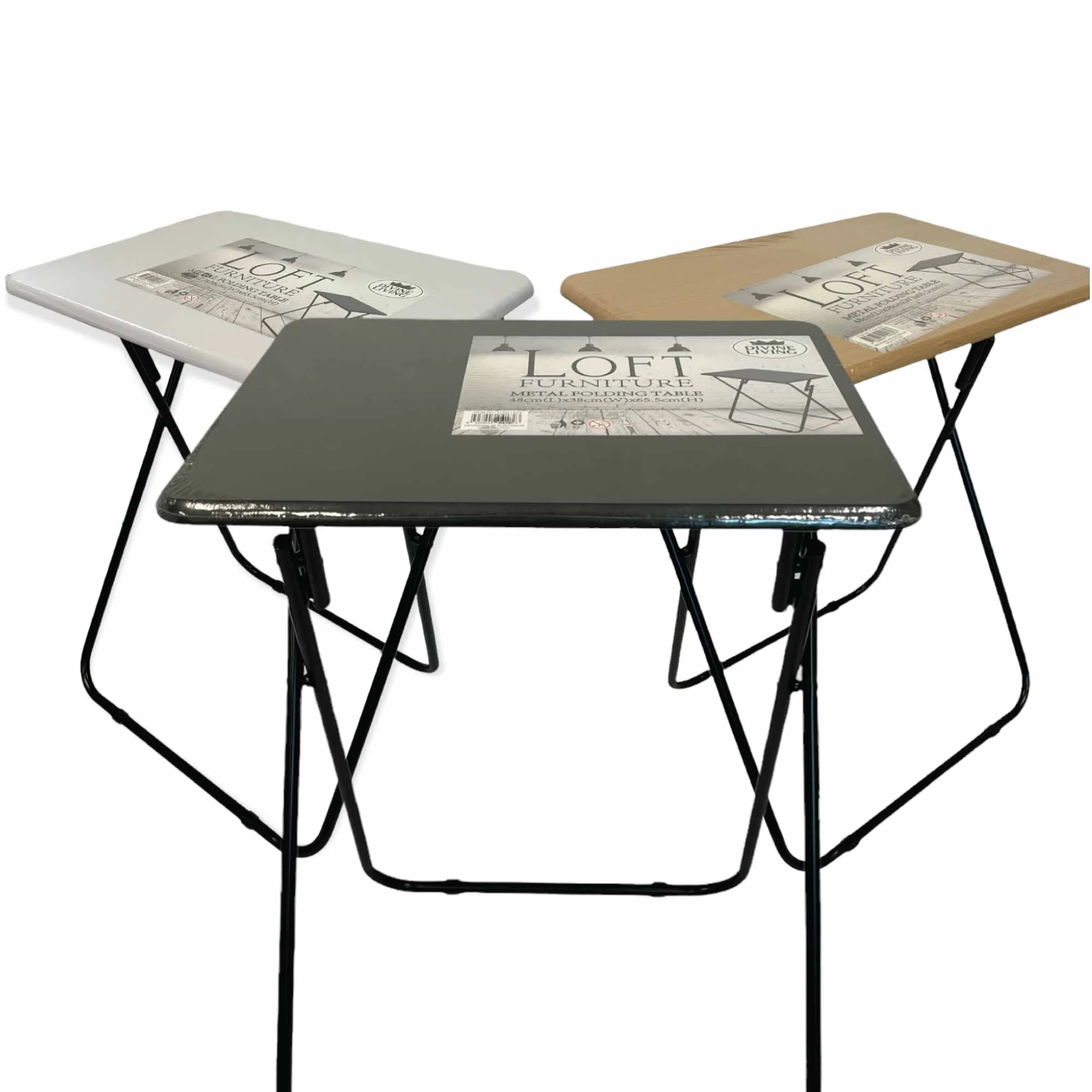 Metal MDF Folding Table Foldable Laptop PC Collapsible Study Desk 48cm x 38cm