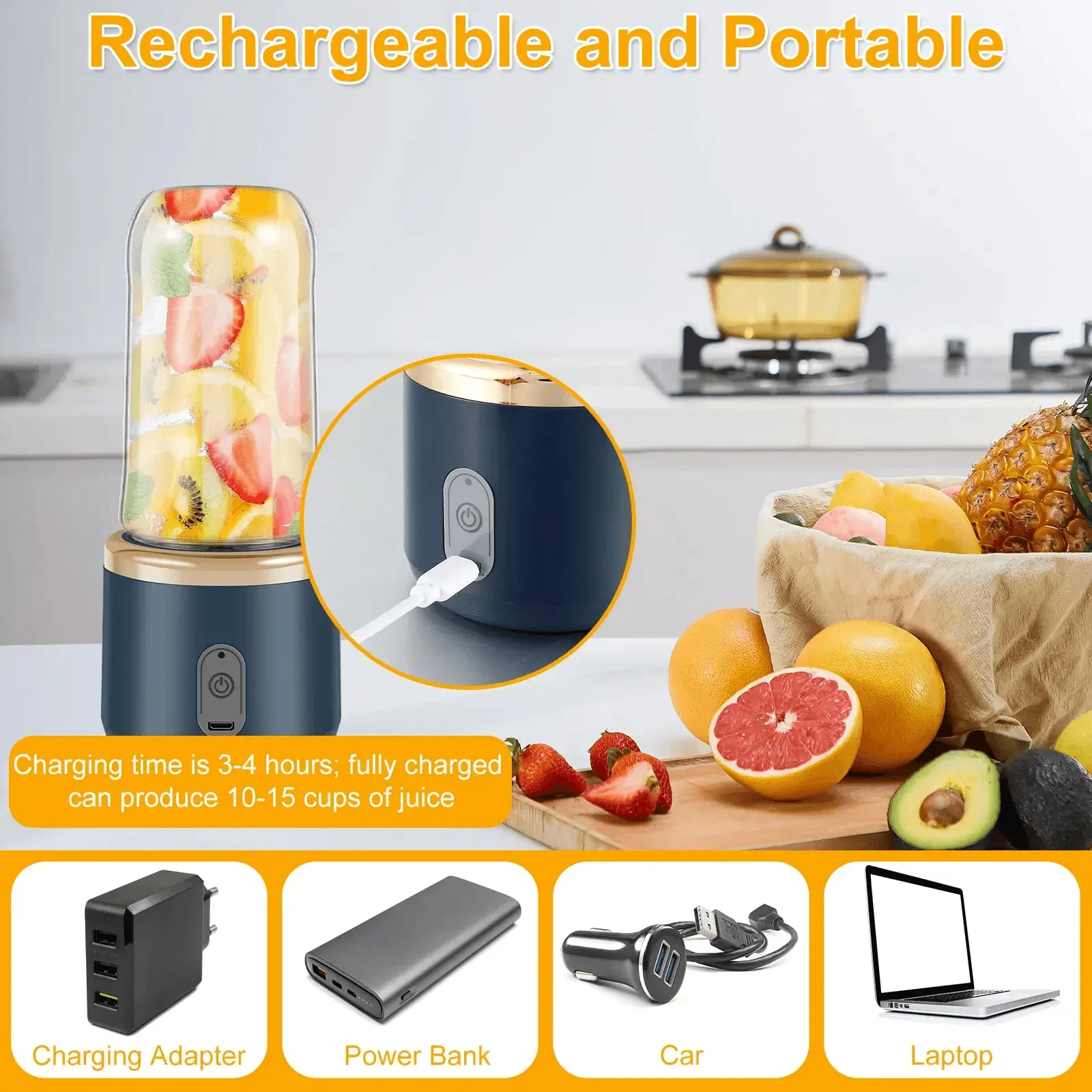 Mini Portable Travel Electric Juicer Blender With Juice Cup A-803