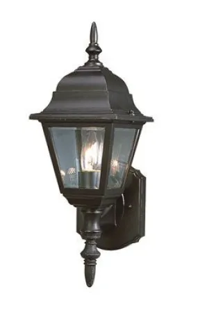 Monument 1-Light Outdoor Wall Lantern Clear Glass 6 X 16 X 6-1/2 Inch  Black Uses 60-Watt Medium Base Lamp