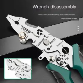 Multi-Function Wire Stripper Tool - Cutter, Pliers, Wrench & More