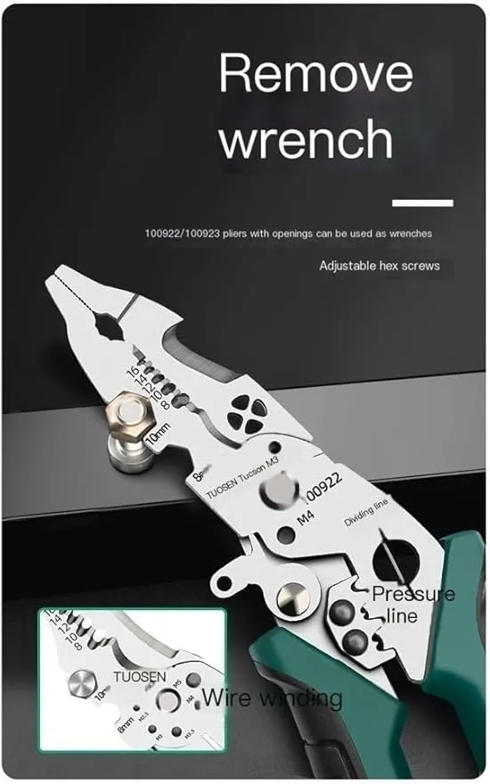 Multi-Function Wire Stripper Tool - Cutter, Pliers, Wrench & More