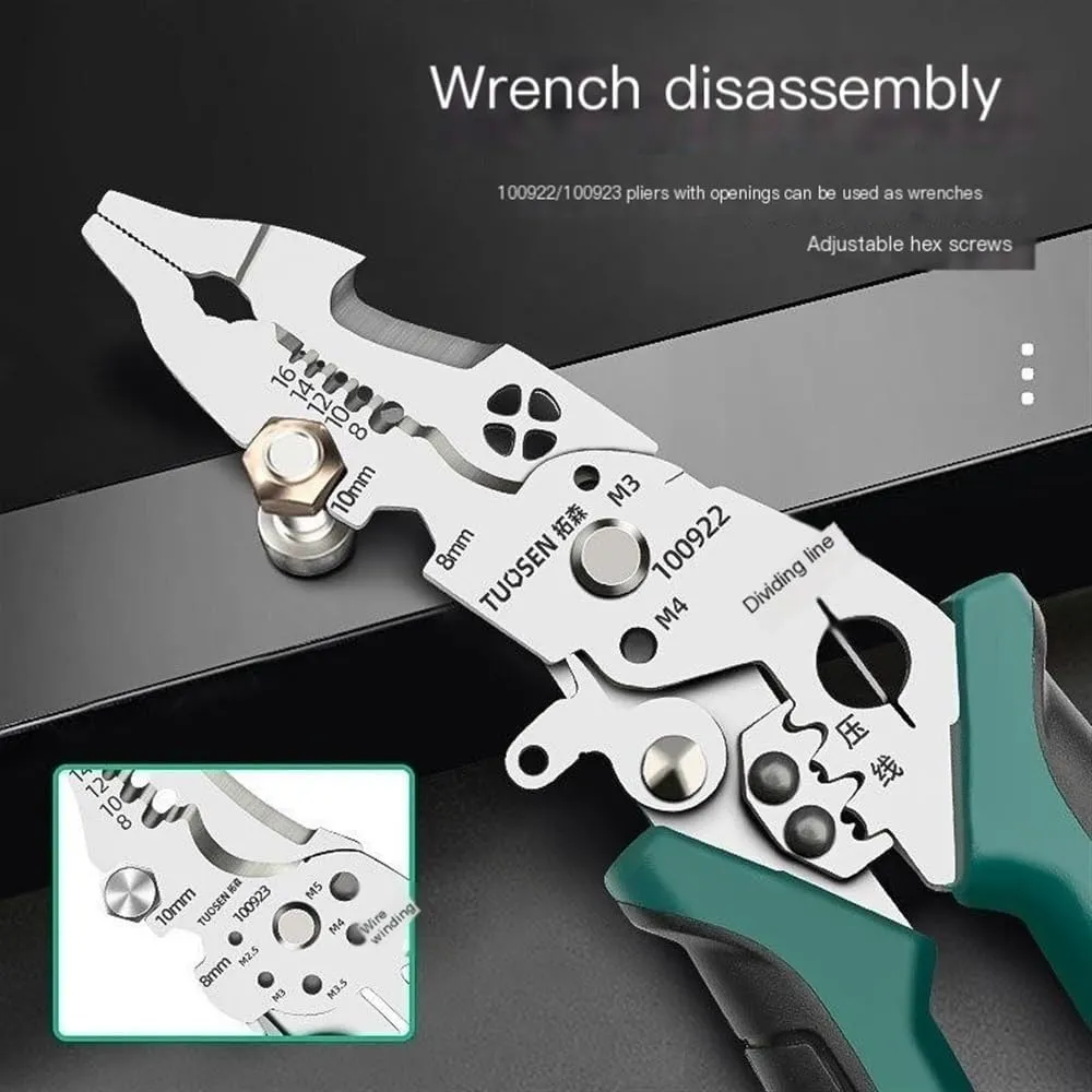 Multi-Function Wire Stripper Tool - Cutter, Pliers, Wrench & More